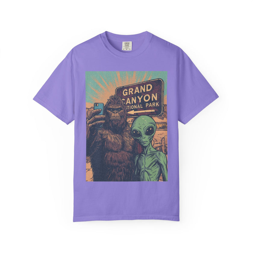 Bigfoot & Alien Grand Canyon T-Shirt — Funny National Park Tee