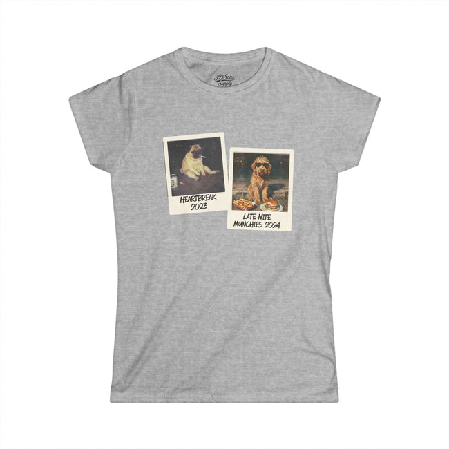 Personalized Polaroid Photo Women's Tee — Custom 2-Image Keepsake