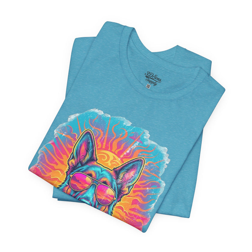 German Shepherd Retro 90s Vice City Tee