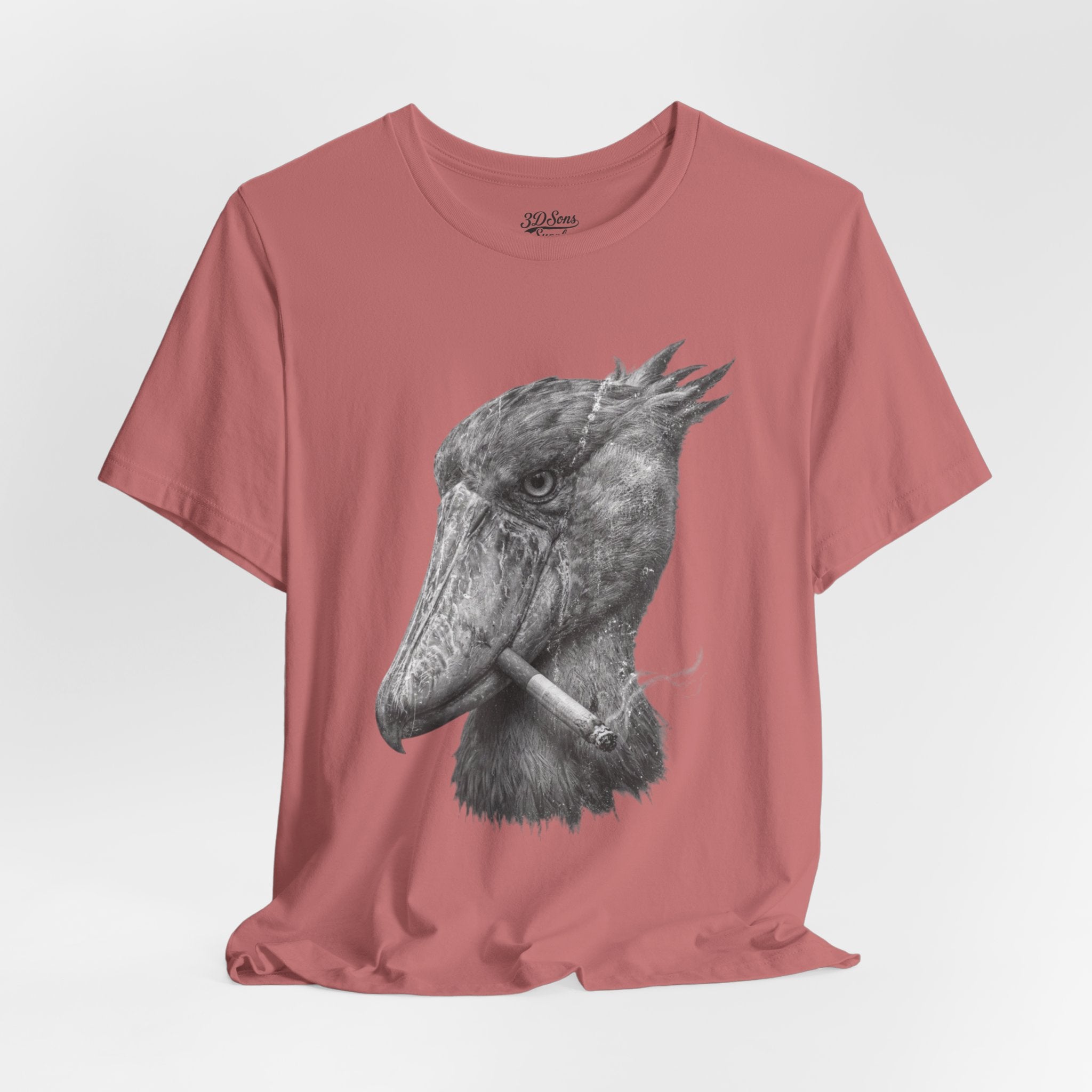 Smoking Shoebill Stork T-Shirt — Quirky Bird Graphic Tee