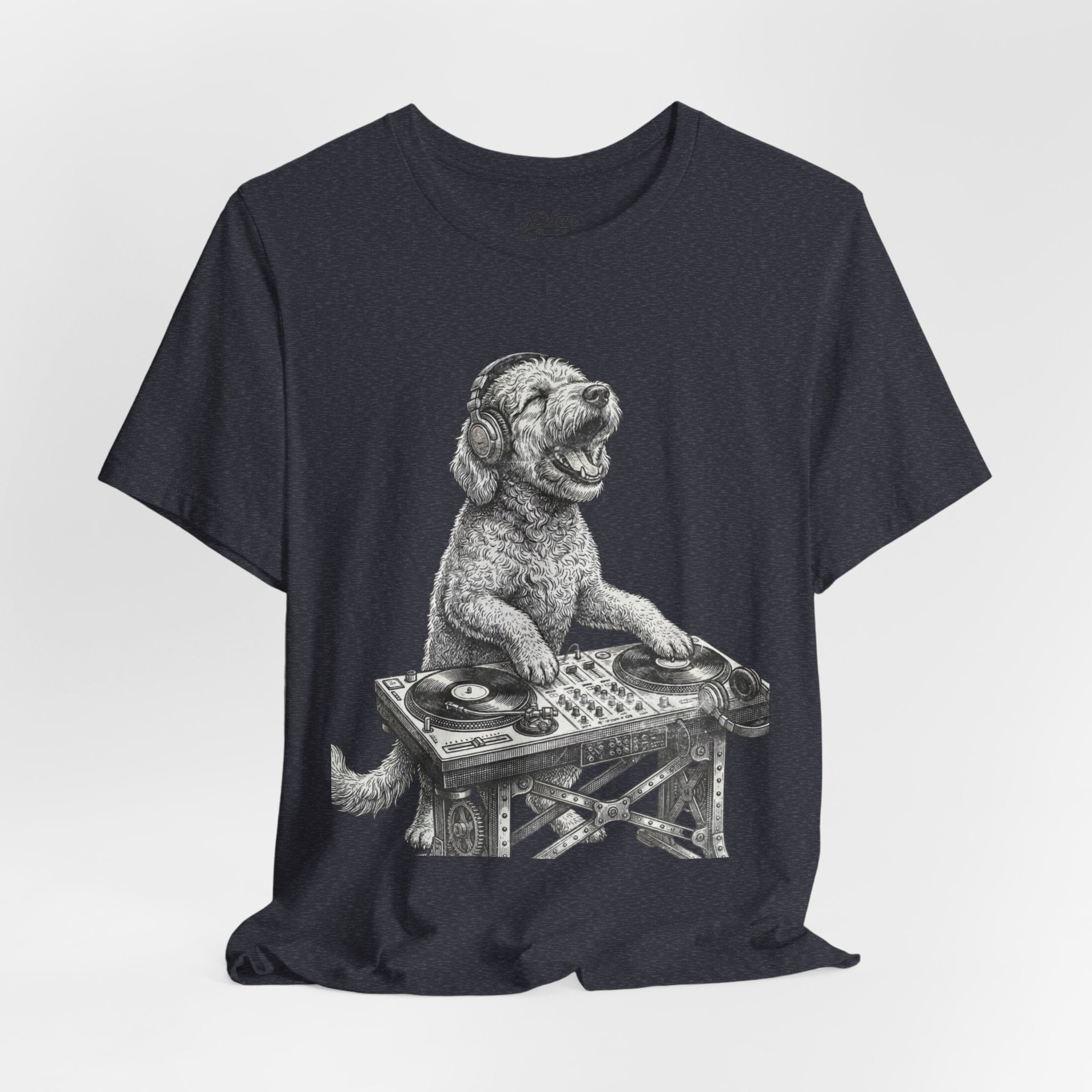 DJ Doodle T‑Shirt — Vintage Turntable Puppy Graphic Tee