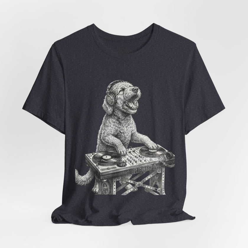 DJ Doodle T‑Shirt — Vintage Turntable Puppy Graphic Tee