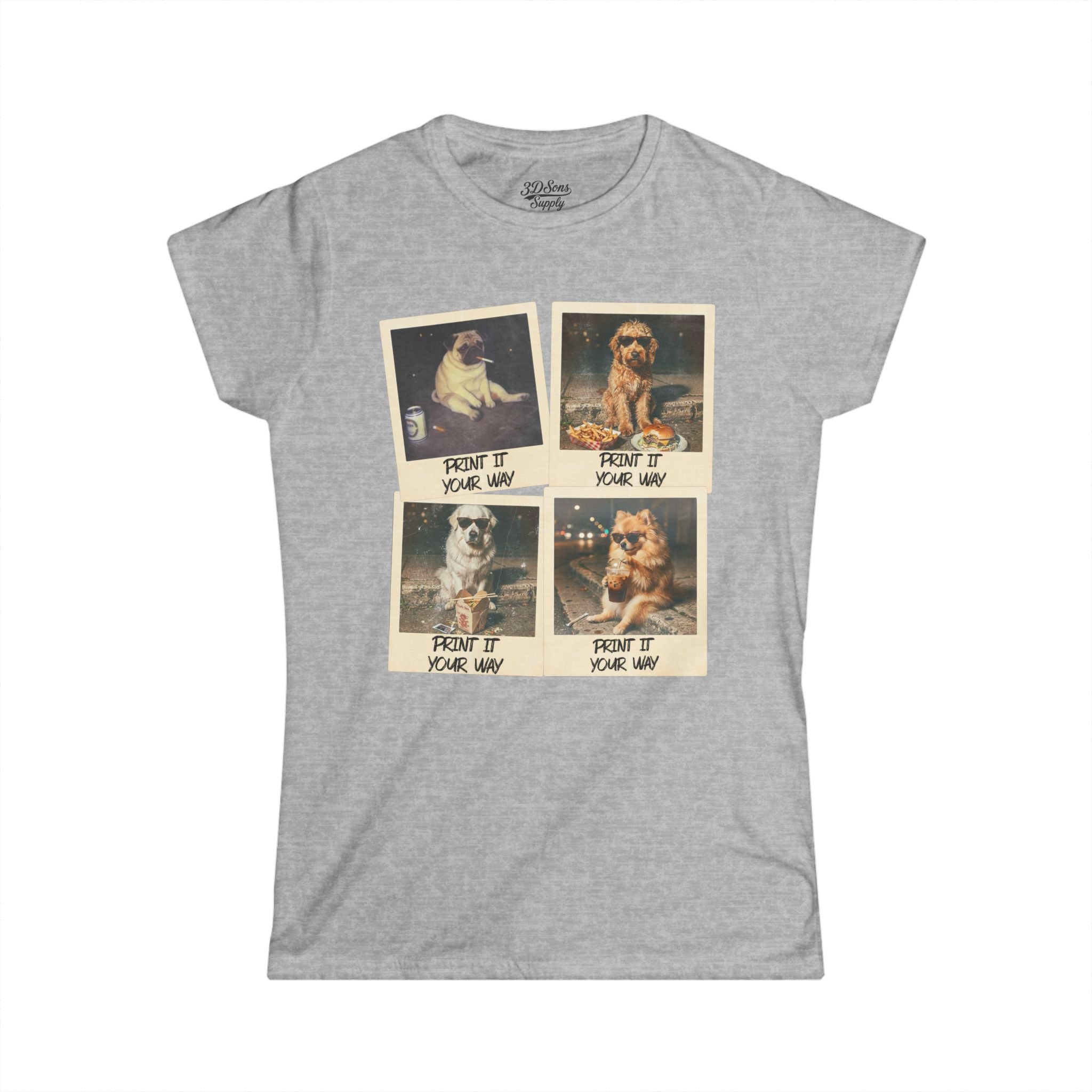 Personalized Polaroid Photo Tee — Custom 4-Image Collage
