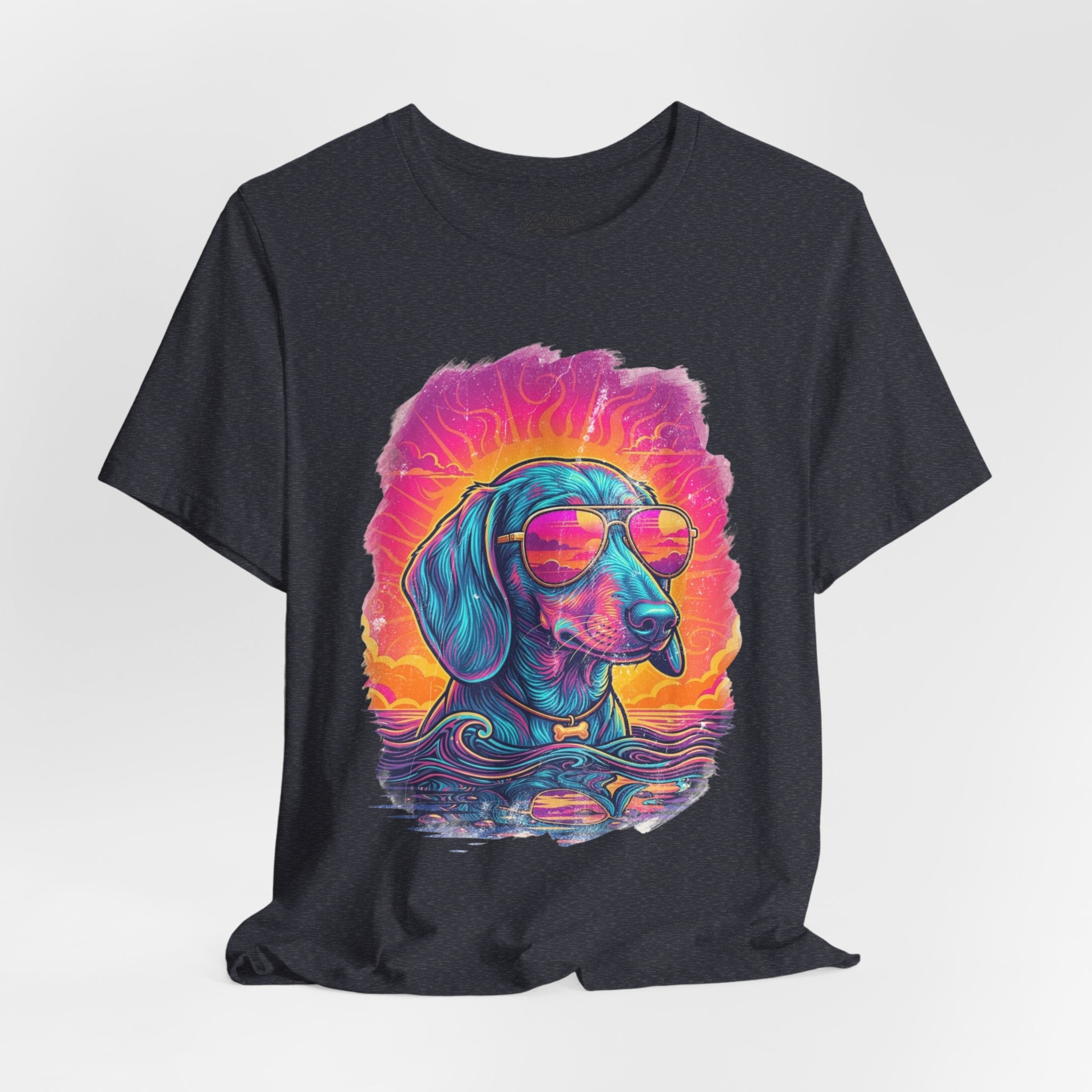Dachshund Vice City Retro Tee 90's style