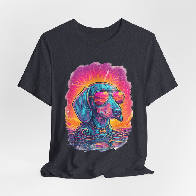 Dachshund Vice City Retro Tee 90's style