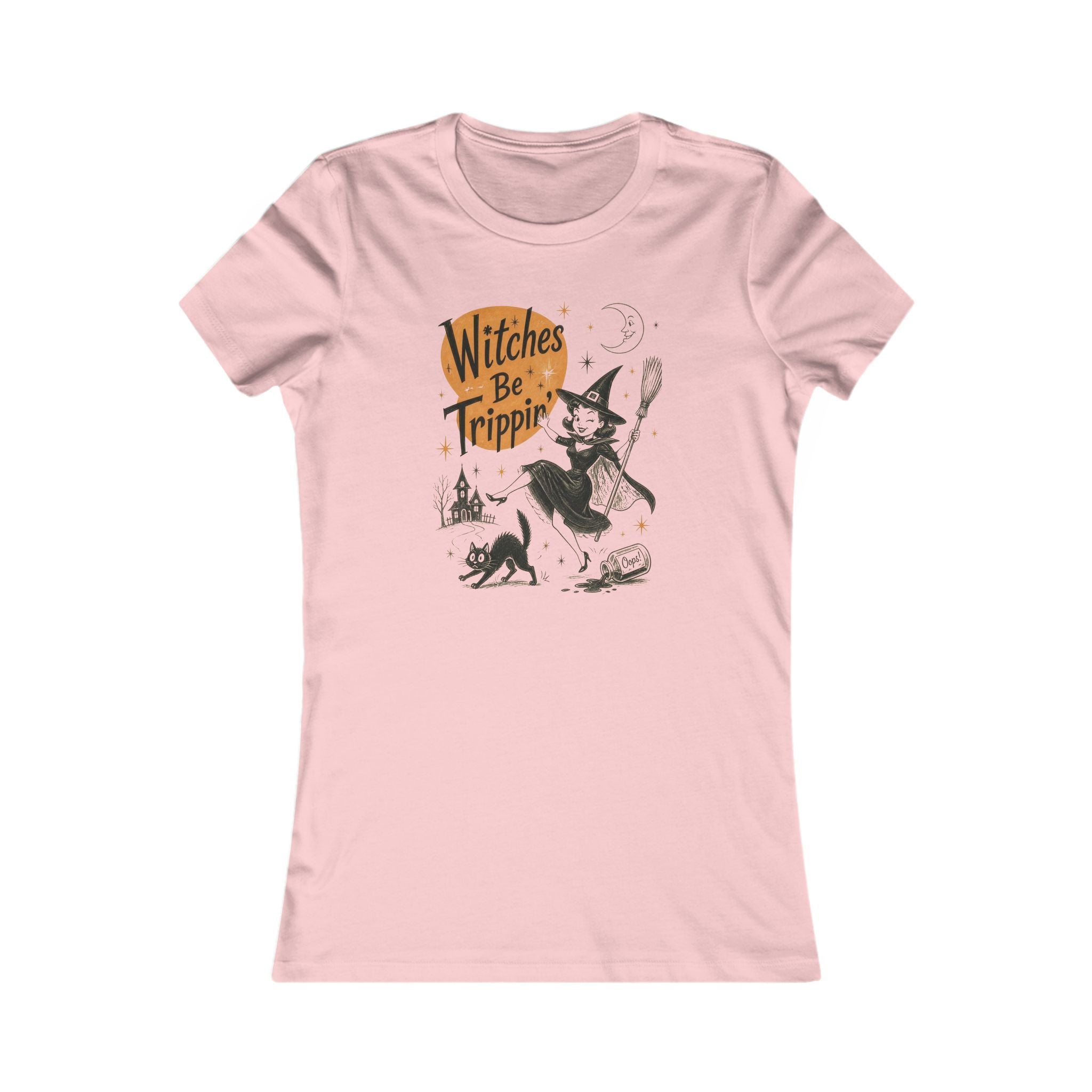 Witches Be Trippin' Women's Tee — Vintage Halloween Witch Graphic Shirt