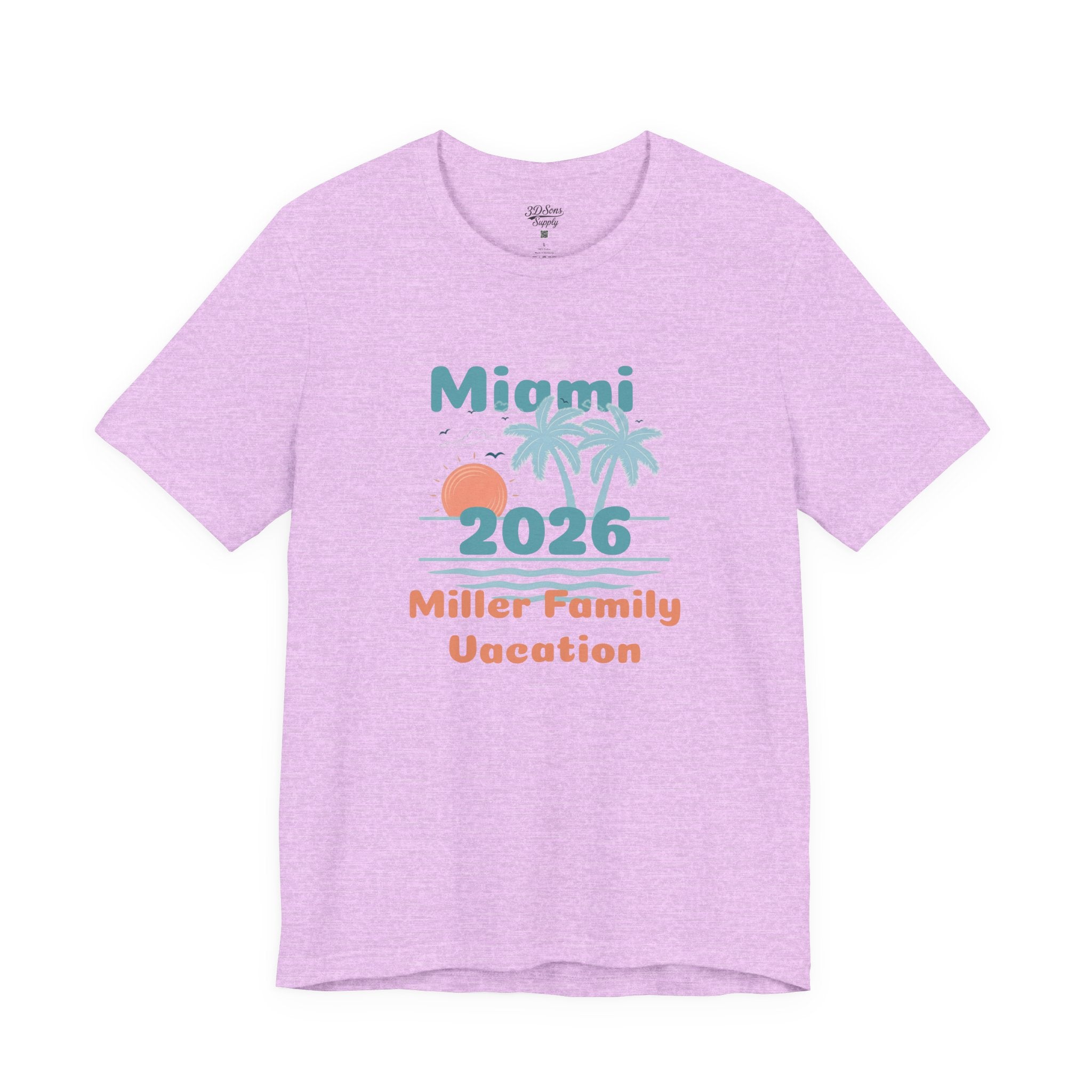 Personalized Family Beach T-Shirt — Custom Family Name, Location, Year with Beach Design