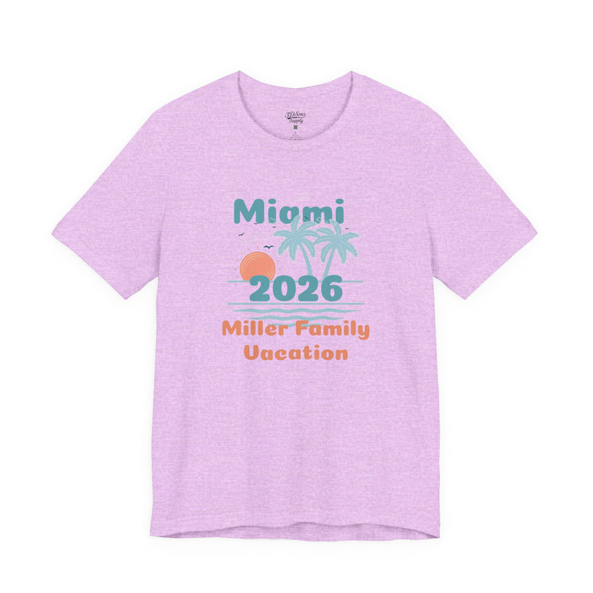 Personalized Family Beach T-Shirt — Custom Family Name, Location, Year with Beach Design
