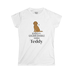 Personalized Karma Golden Doodle Name Tee | Mid Century Dog Shirt