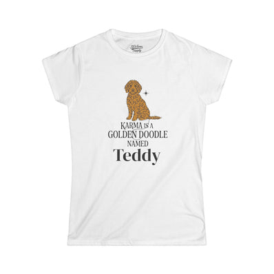 Personalized Karma Golden Doodle Name Tee | Mid Century Dog Shirt