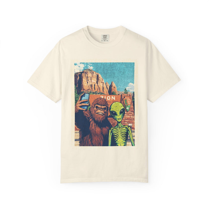 Alien & Bigfoot Zion National Park T-Shirt — National Park Adventure Tee