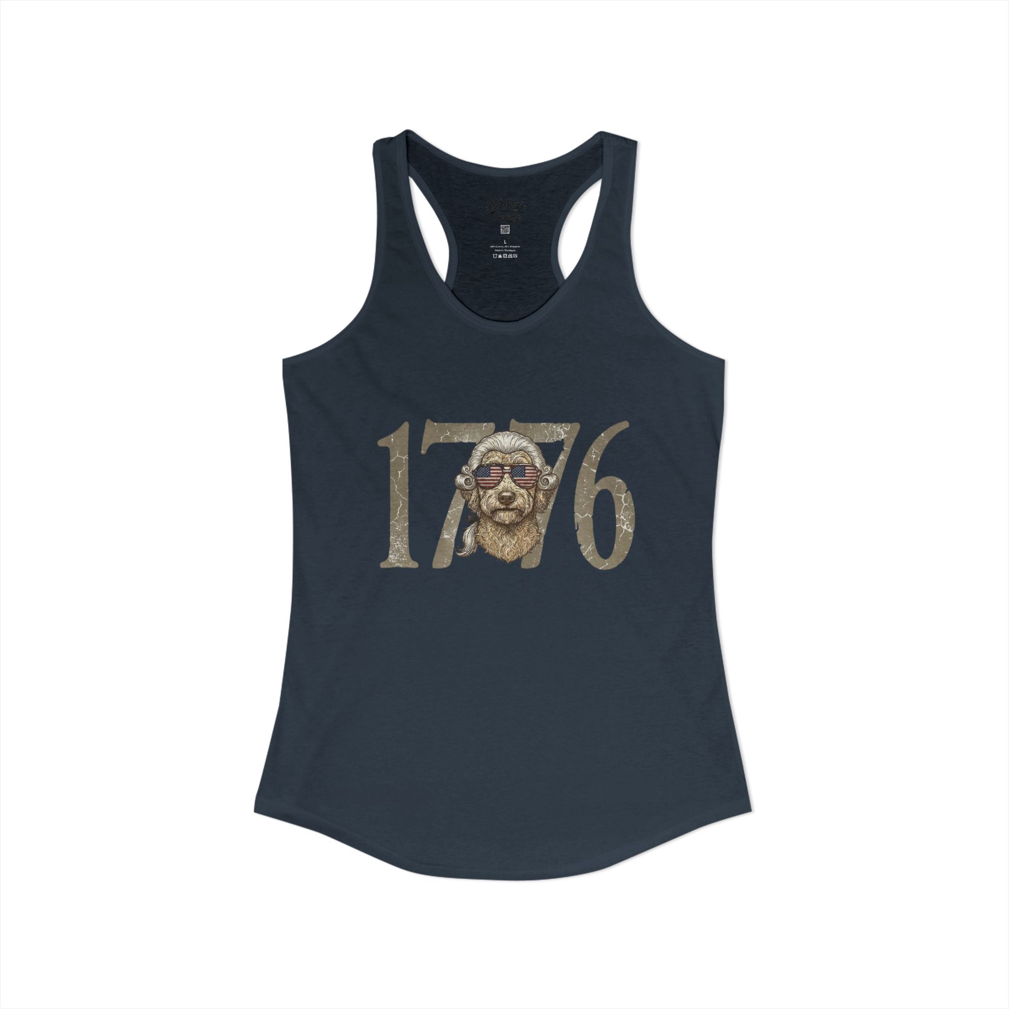 George Washington Doodle 1776 - Women's Ideal Racerback Tank