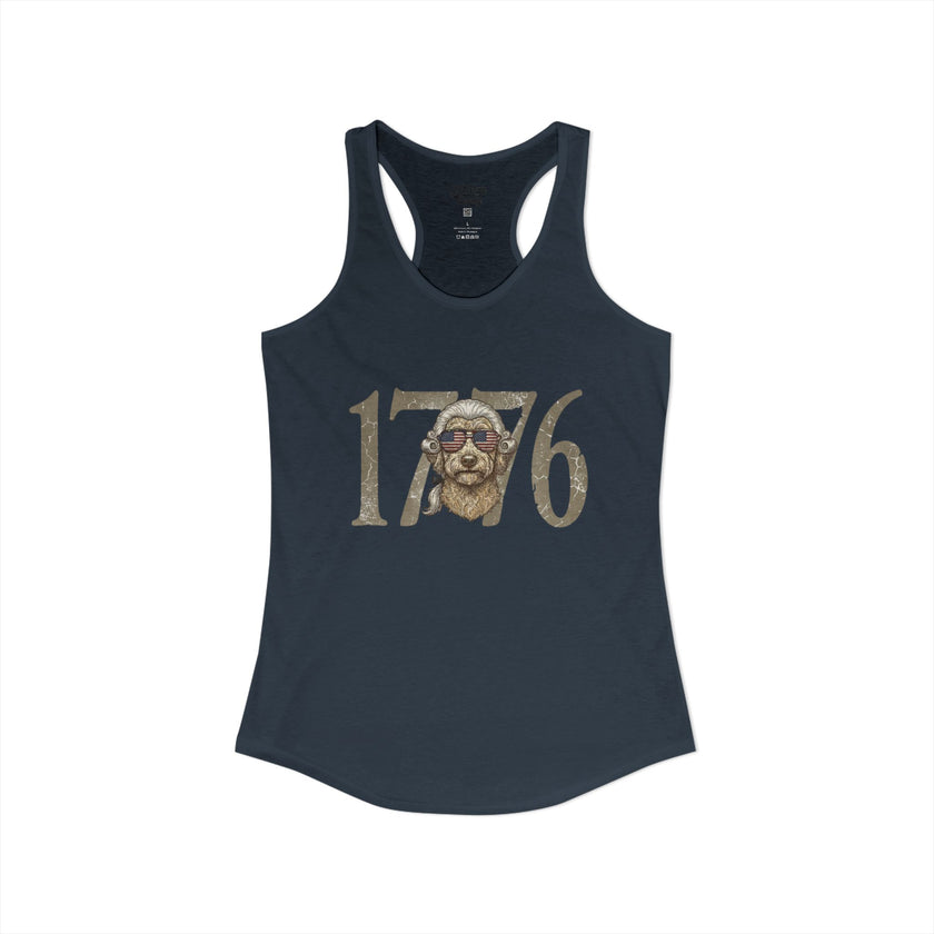 George Washington Doodle 1776 - Women's Ideal Racerback Tank