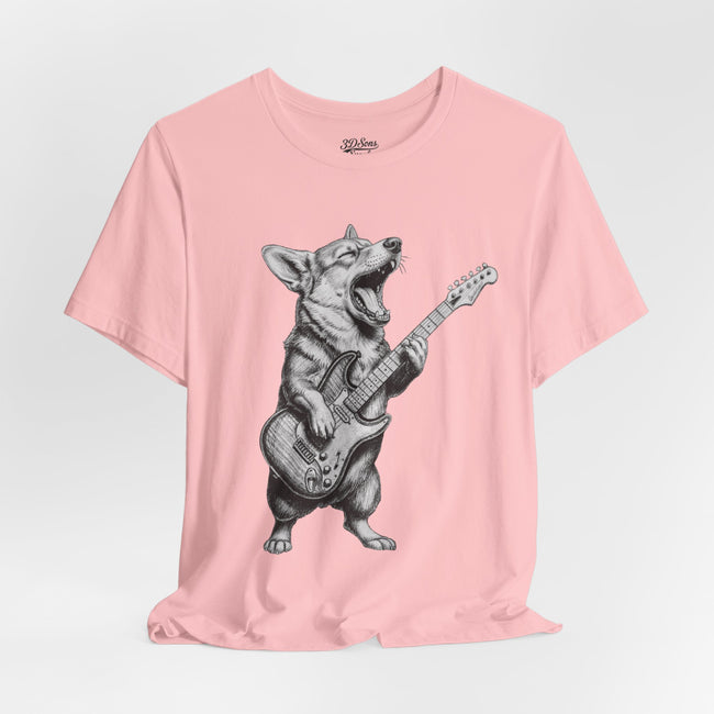 Corgi Rockstar T‑Shirt — Guitar Playing Dog Graphic Tee