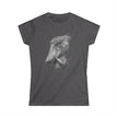 Women's Smoking Shoebill Stork Graphic Tee — Quirky Bird Lover Shirt