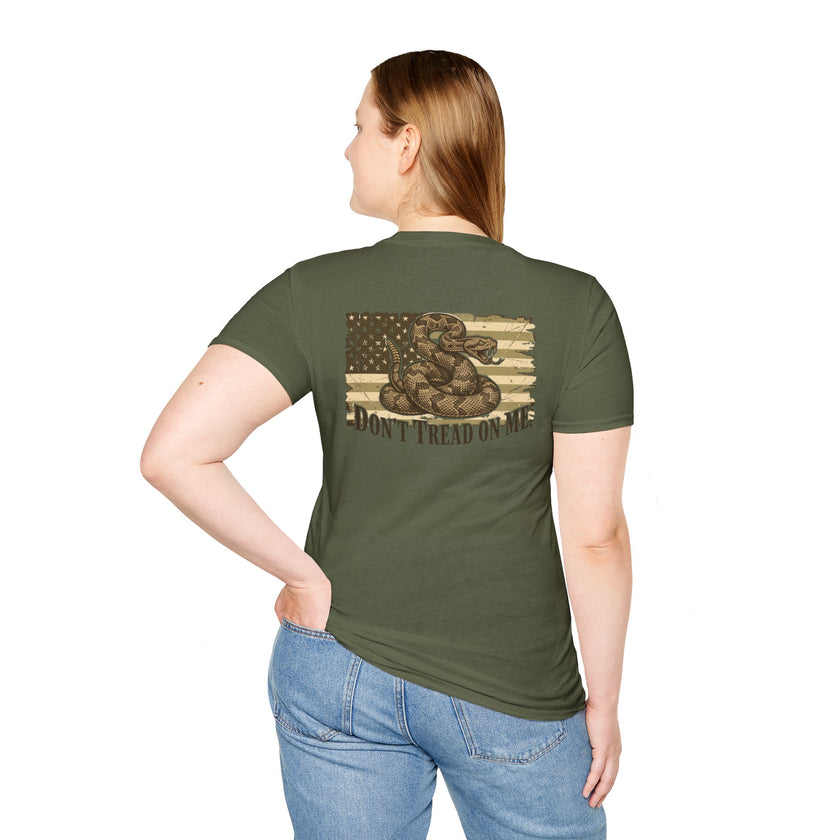 Dont Tread On Me Flag Tee Shirt American Gadsden Patriotic Independence Day Tee
