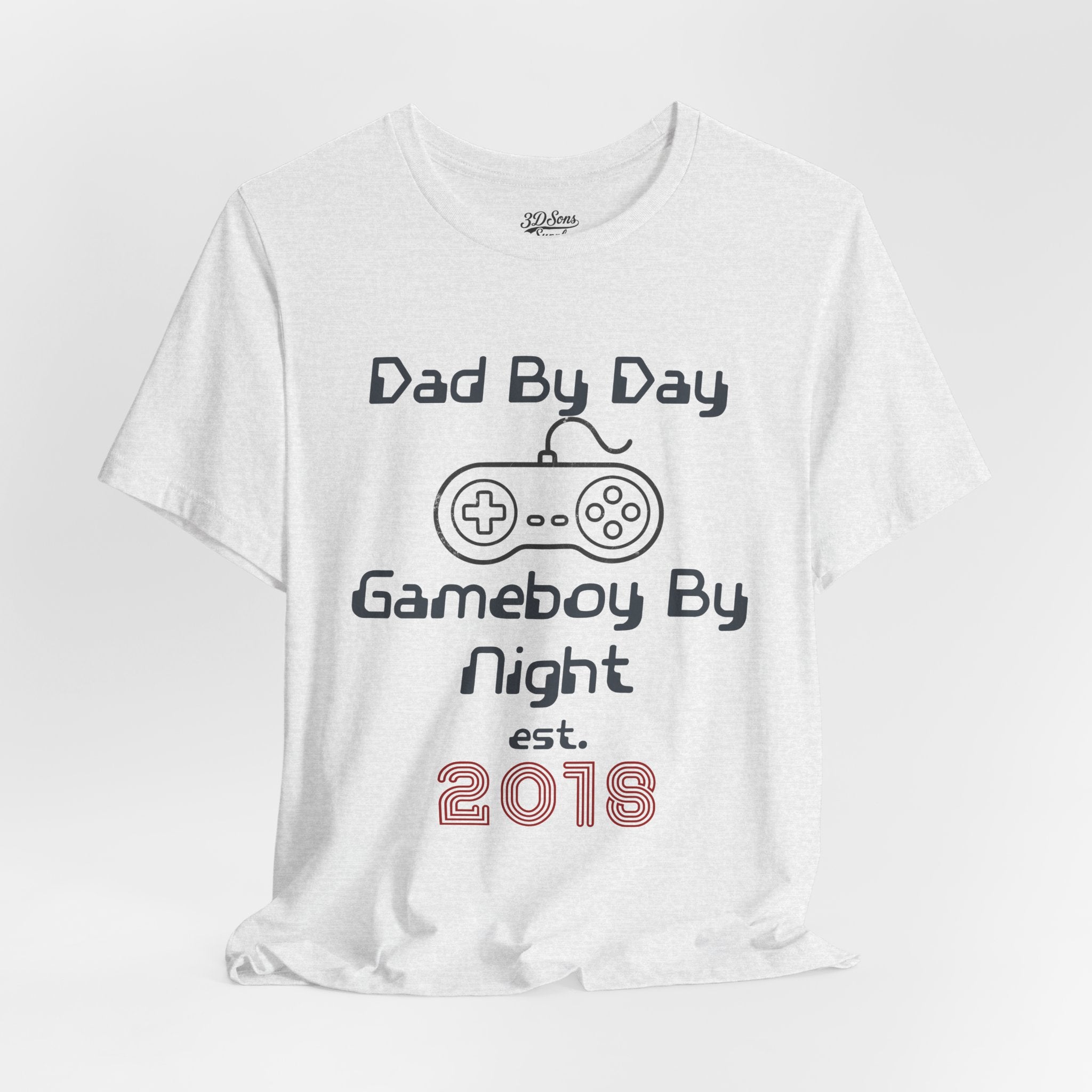 Personalized Dad By Day Gamer By Night T-Shirt,  90's Retro Controller Tee
