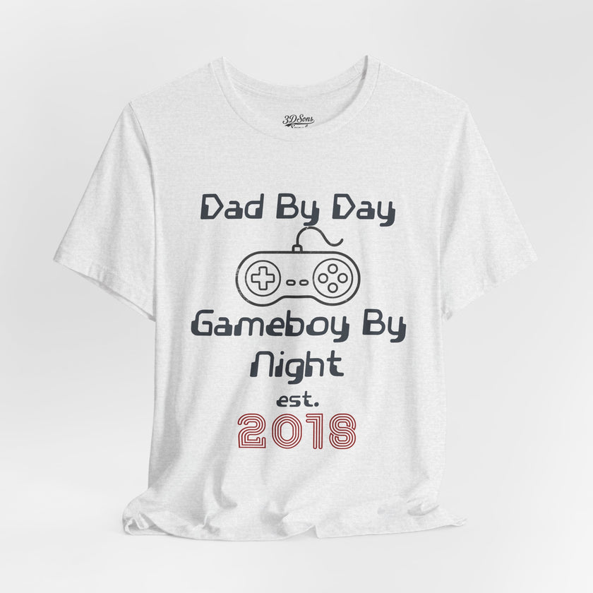 Personalized Dad By Day Gamer By Night T-Shirt,  90's Retro Controller Tee