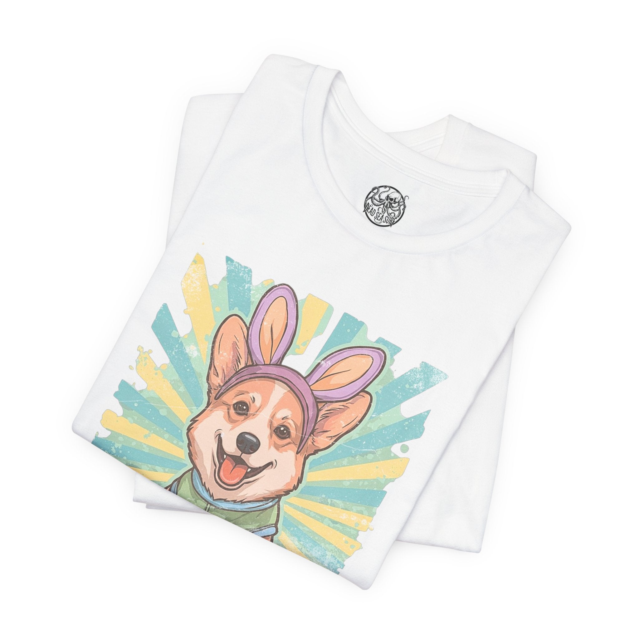 Easter Dog Tee — “Eggs Are Overrated...Treats Are Not” Corgi Retro Graphic T-Shirt