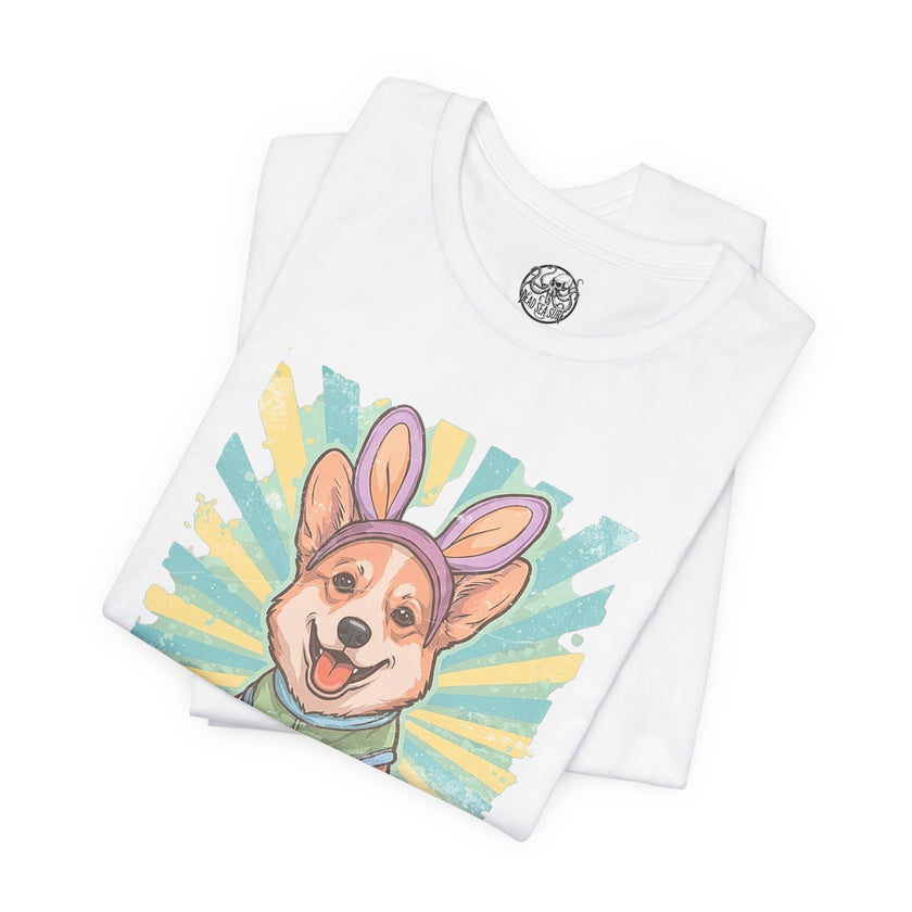 Easter Dog Tee — “Eggs Are Overrated...Treats Are Not” Corgi Retro Graphic T-Shirt