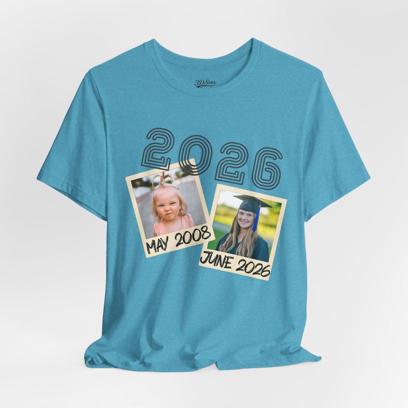 Personalized Custom Graduation & Parent Gift - Throwback Photo Memory Tee