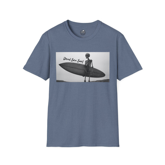 Skeleton Surfer Tee | Retro Black & White Surfing Graphic Shirt – 3D Sons Supply Co