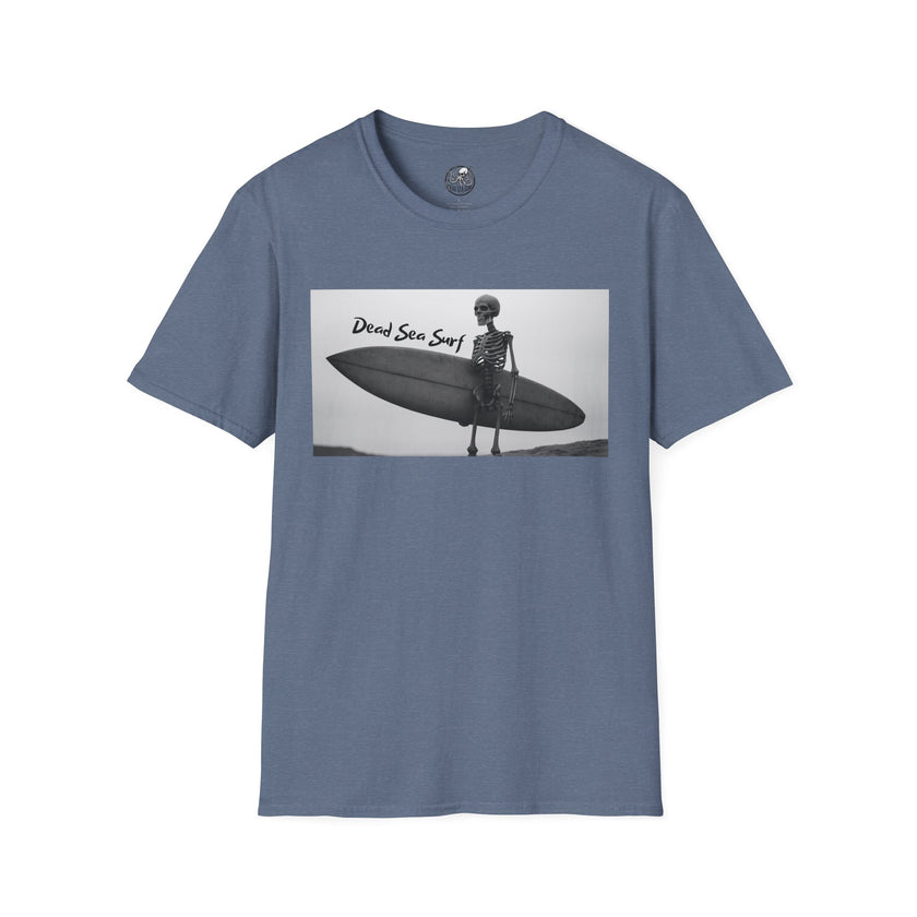 Skeleton Surfer Tee | Retro Black & White Surfing Graphic Shirt – 3D Sons Supply Co