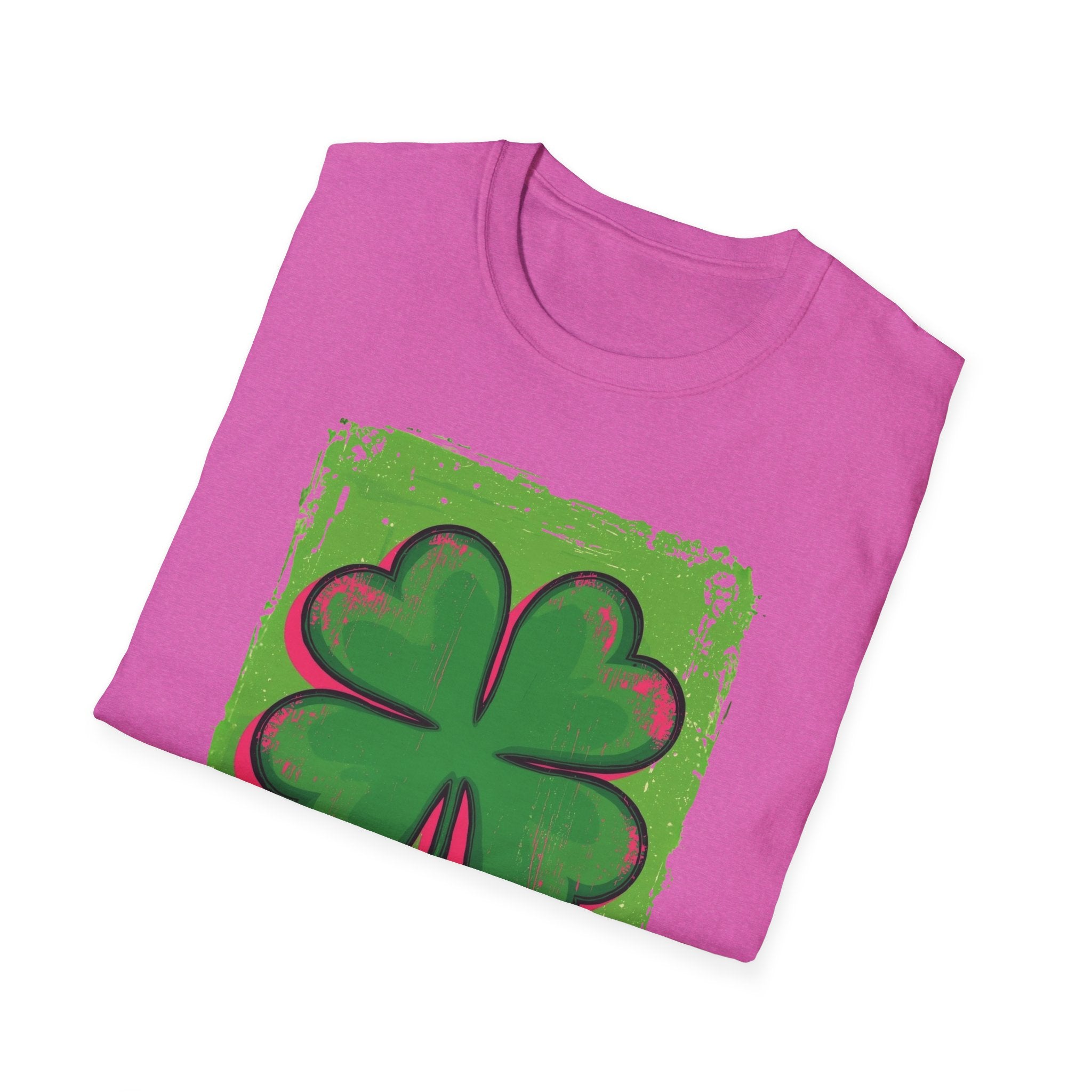 Green Four Leaf Clover Lucky Tee Shirt, St. Patrick's Day Shamrock Tee Women