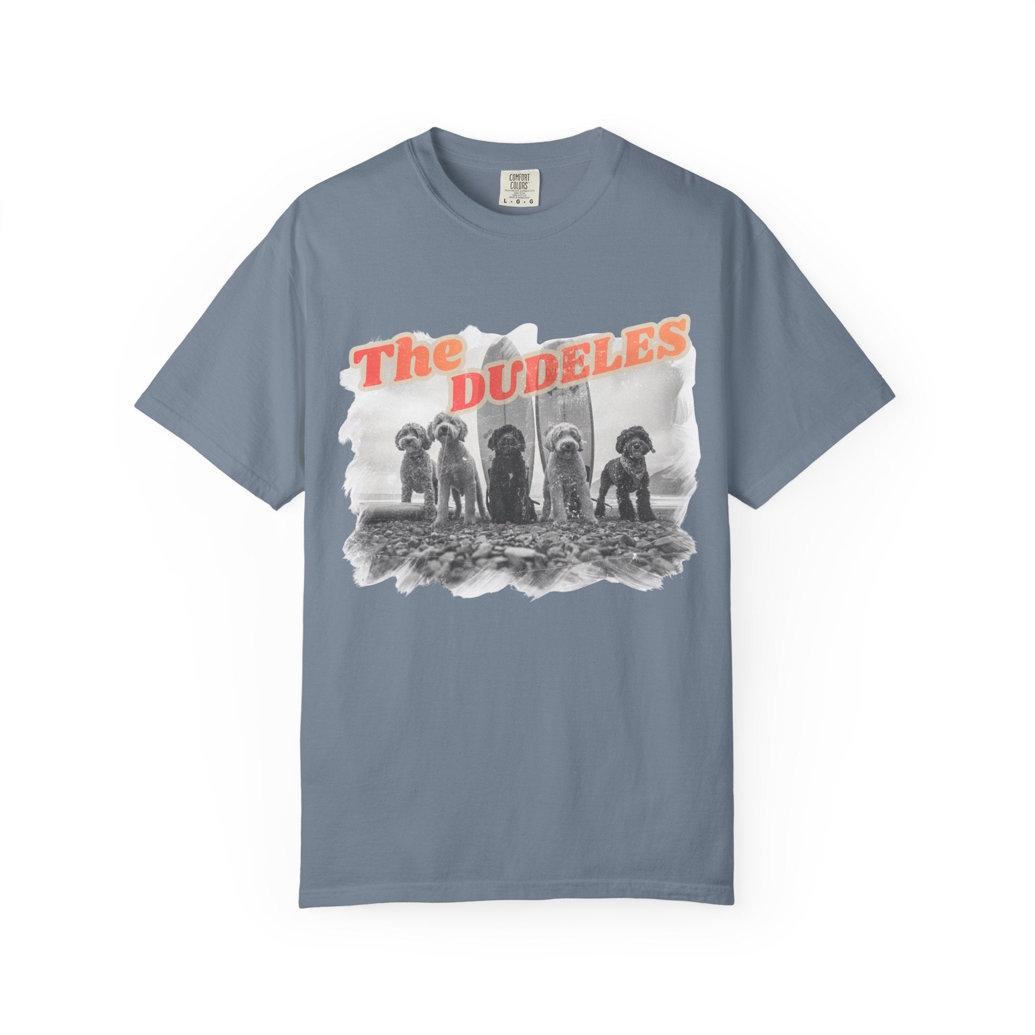 The Dudeles Dog Surfer T-Shirt | Doodle Breed Surfing Design