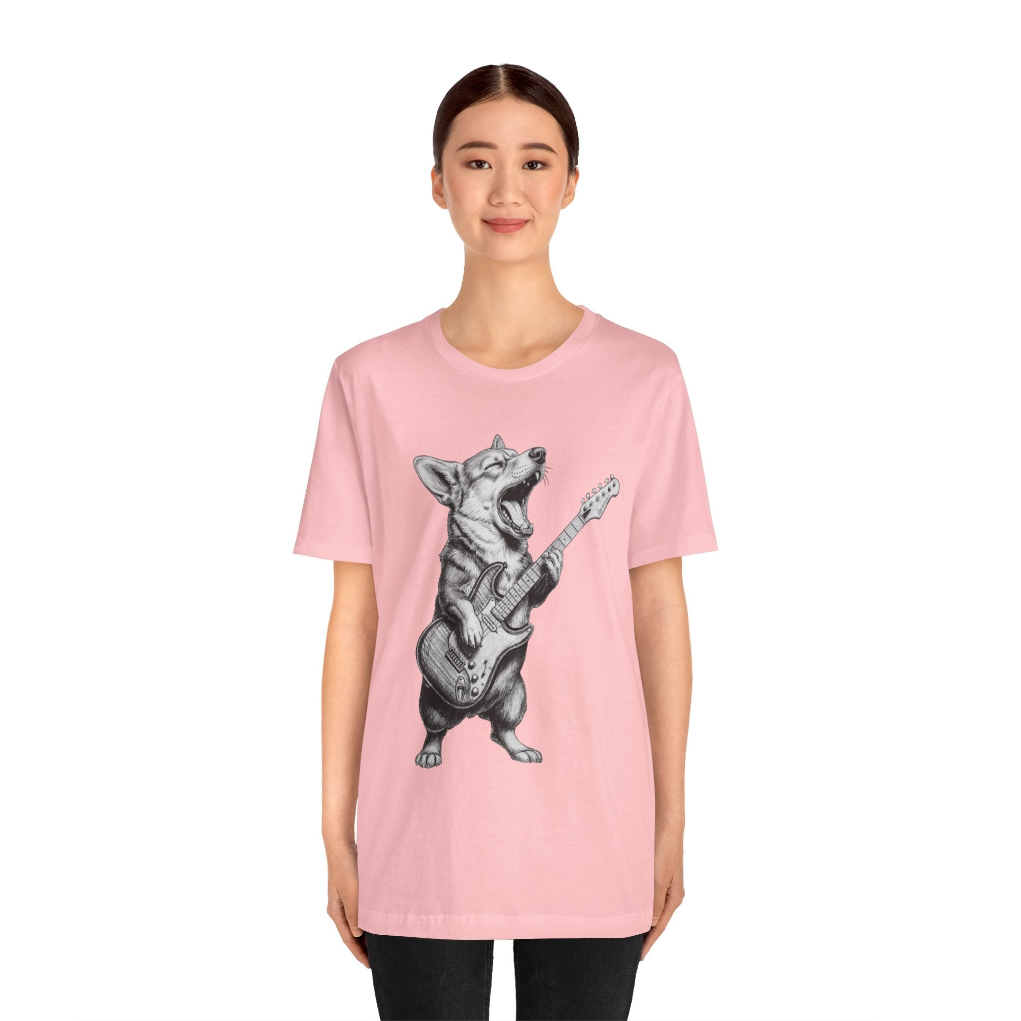 Corgi Rockstar T‑Shirt — Guitar Playing Dog Graphic Tee