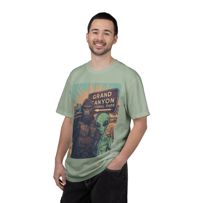 Bigfoot & Alien Grand Canyon T-Shirt — Funny National Park Tee
