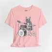 Drumming French Bulldog T-Shirt — Cute Dog Playing Drum Graphic Tee