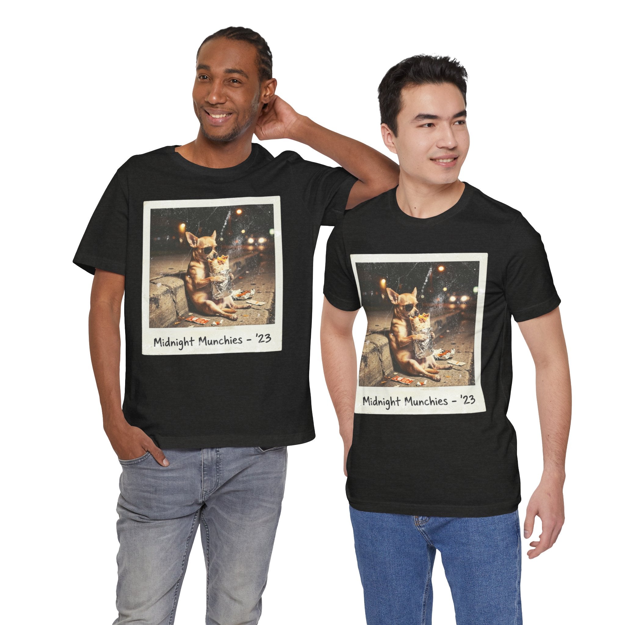 Midnight Munchies '23 Tee - Funny Chihuahua Late Night Snack Graphic T-Shirt