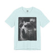Smoking Cool Cat Portrait T-Shirt | Black & White Photo Cat Tee