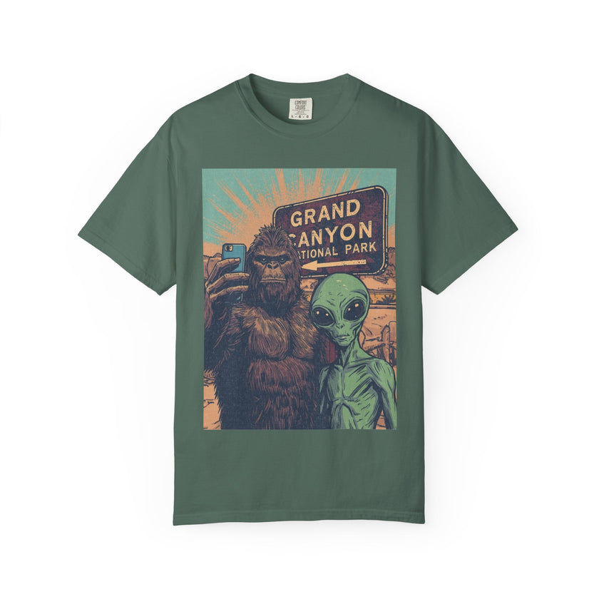 Bigfoot & Alien Grand Canyon T-Shirt — Funny National Park Tee