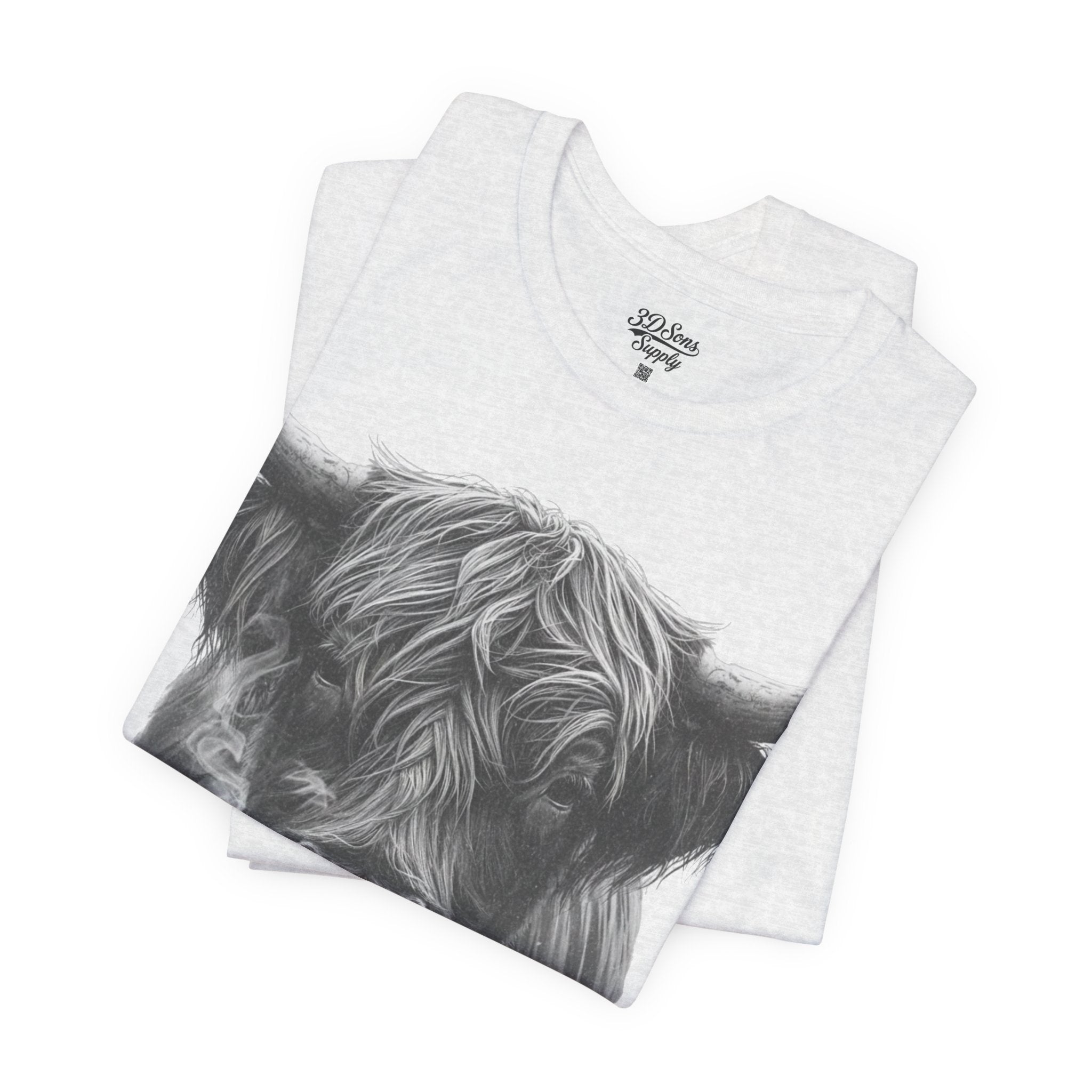 Highland Cow Smoking Tee — Vintage Highland Cattle Graphic T-Shirt