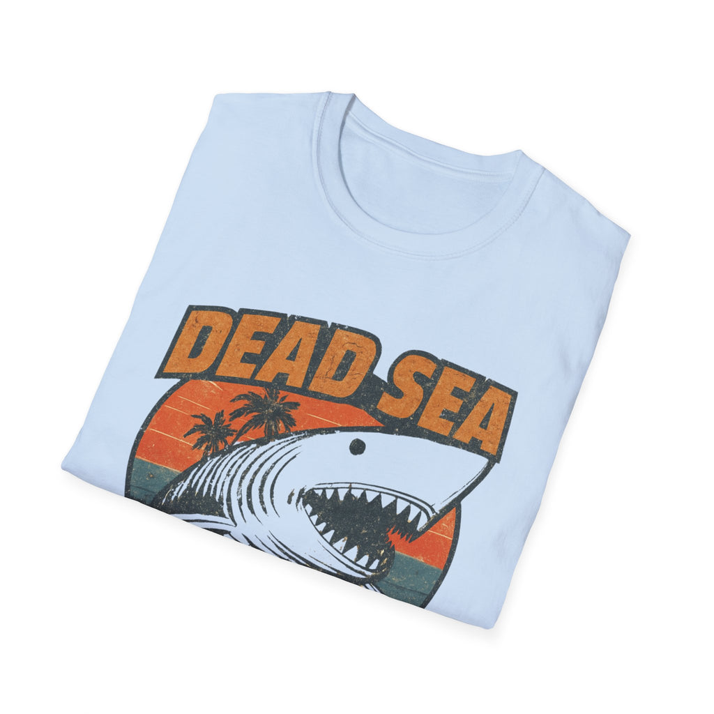 Dead Sea Surf shark graphic Tee Shirt, Summer Vintage Surf Palm Sunset