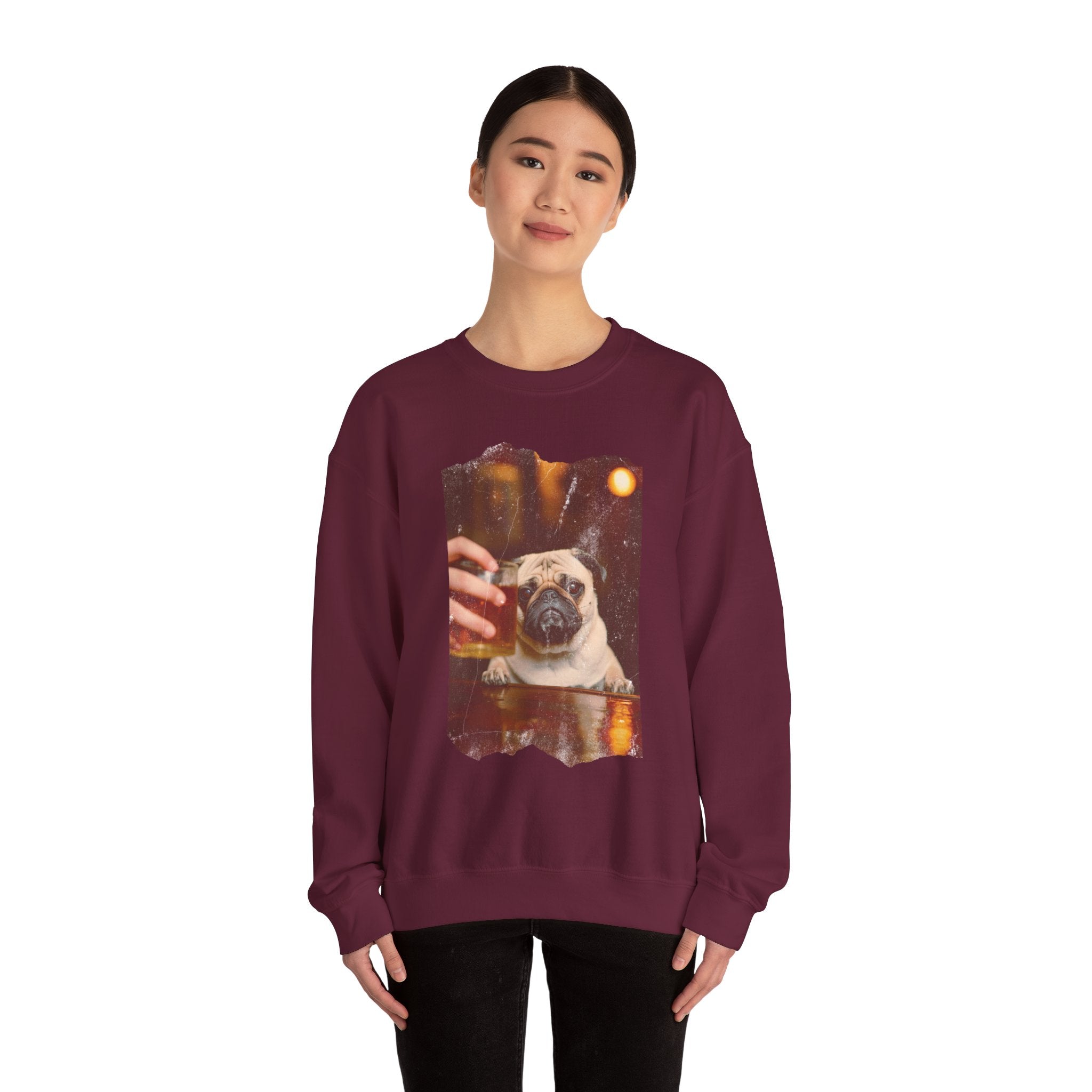 Drunk Pug Crewneck Sweatshirt