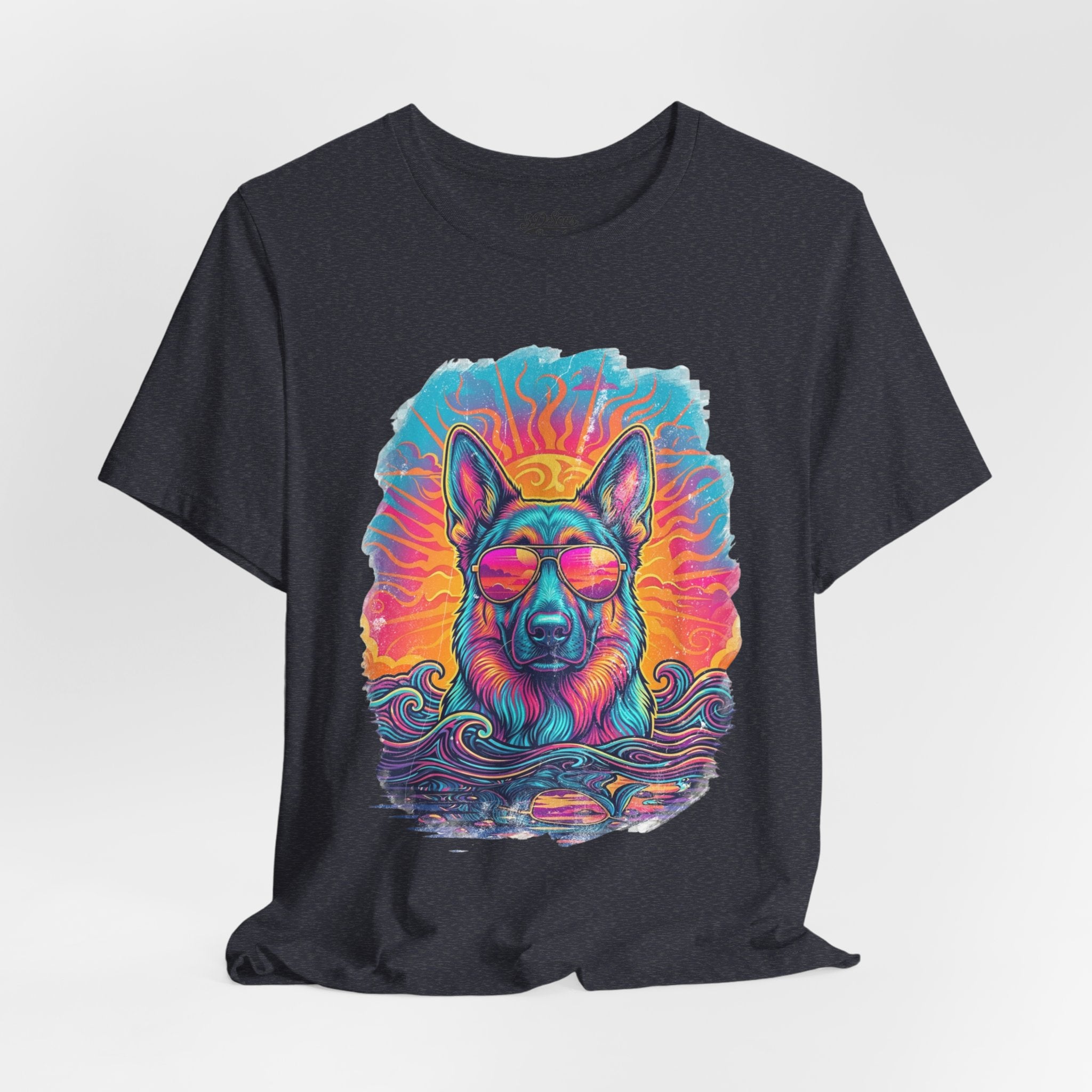 German Shepherd Retro 90s Vice City Tee