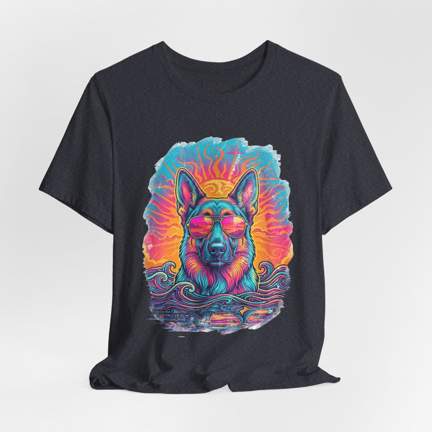 German Shepherd Retro 90s Vice City Tee