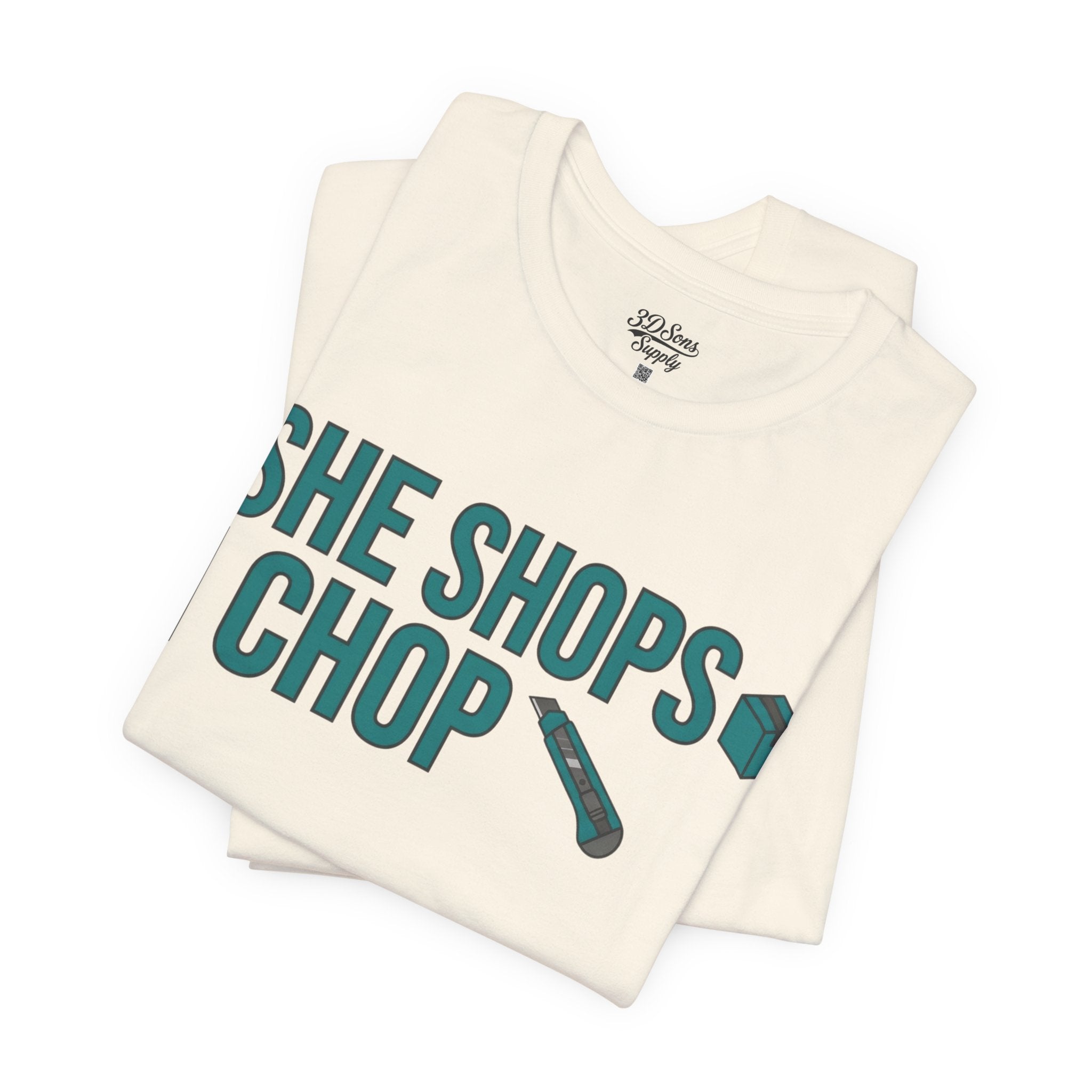 She Shops I Chop Couples T‑Shirt — Funny Husband Wife Gift