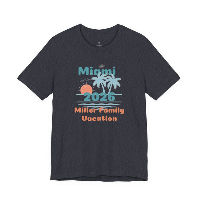 Personalized Family Beach T-Shirt — Custom Family Name, Location, Year with Beach Design