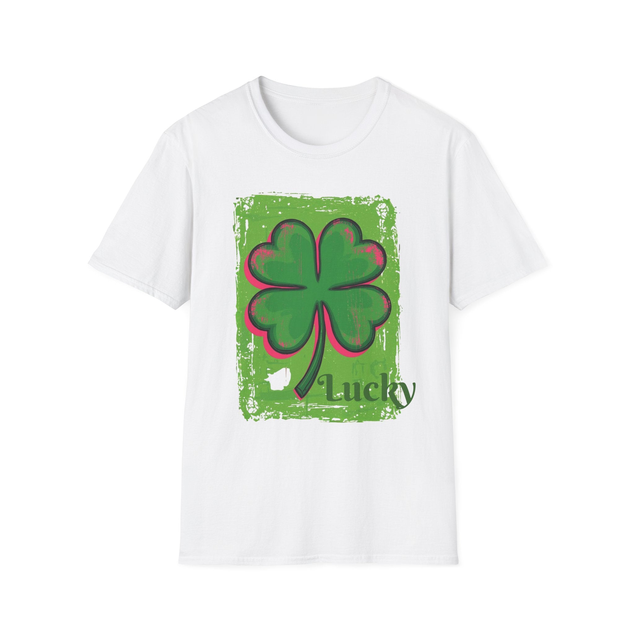 Green Four Leaf Clover Lucky Tee Shirt, St. Patrick's Day Shamrock Tee Women