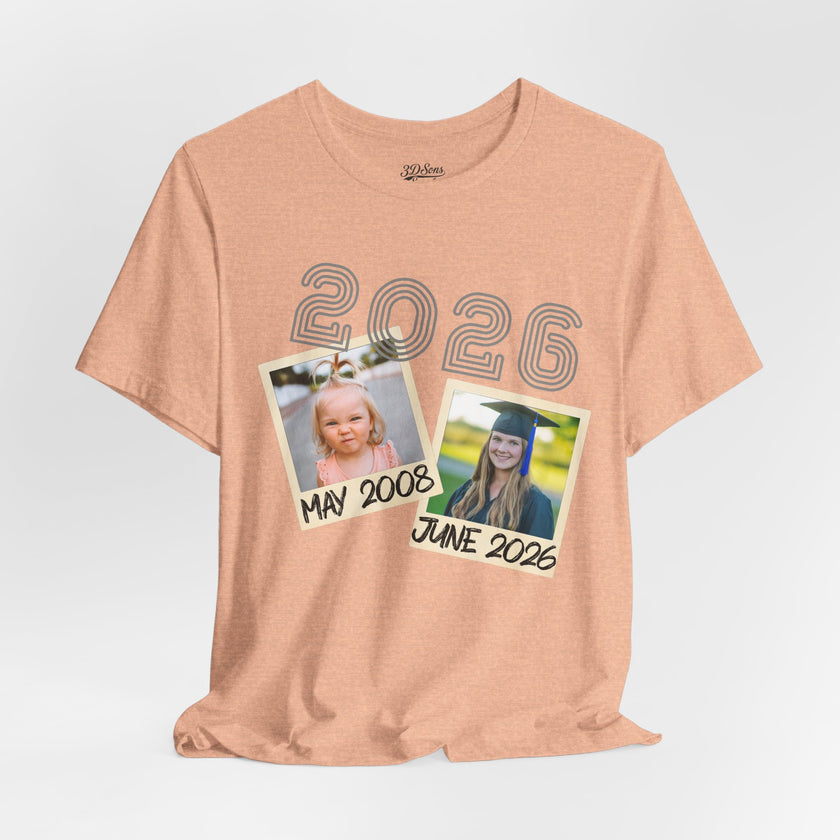 Personalized Custom Graduation & Parent Gift - Throwback Photo Memory Tee
