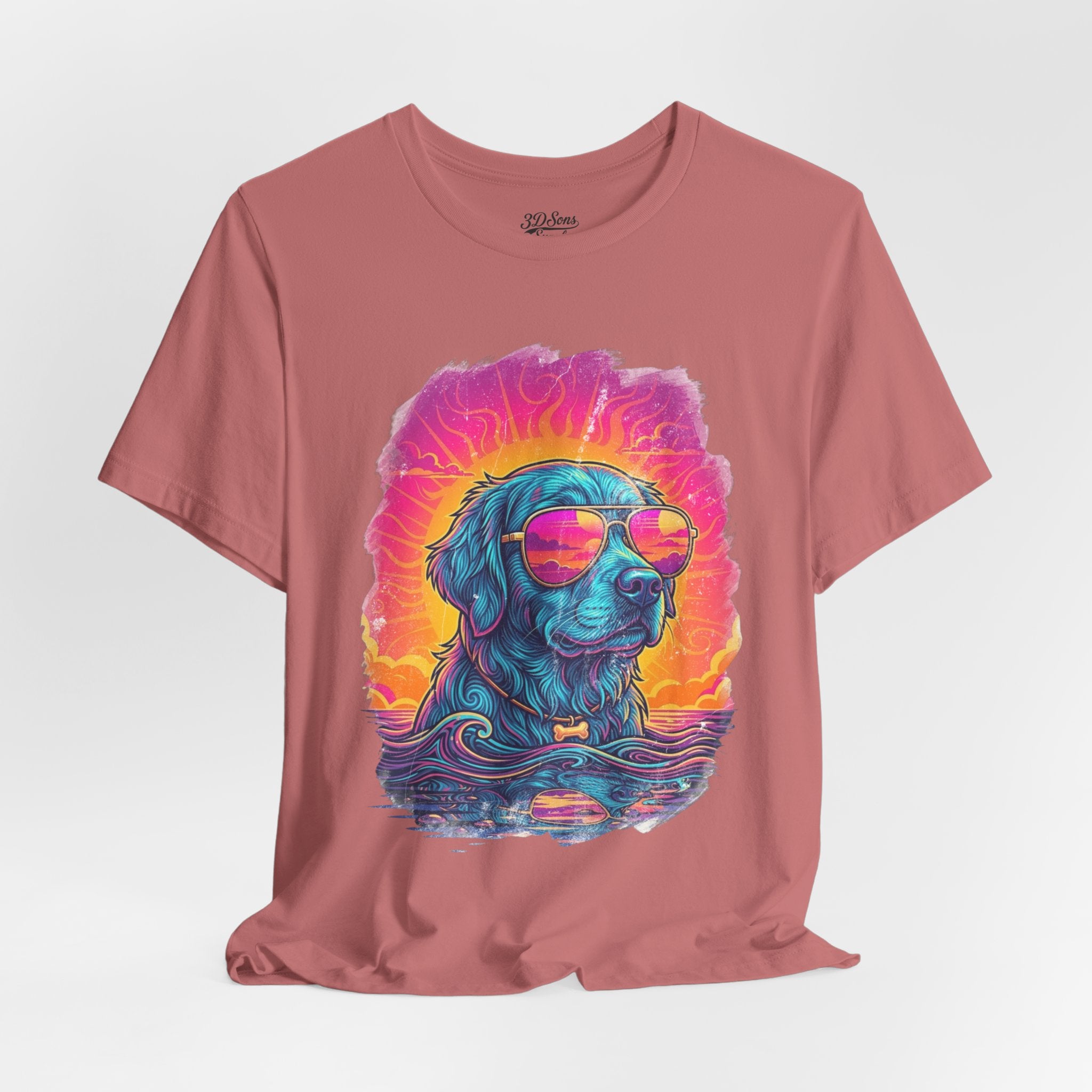 Golden Retriever Retro 90s Tee — Vice City Pet Graphic T-Shirt