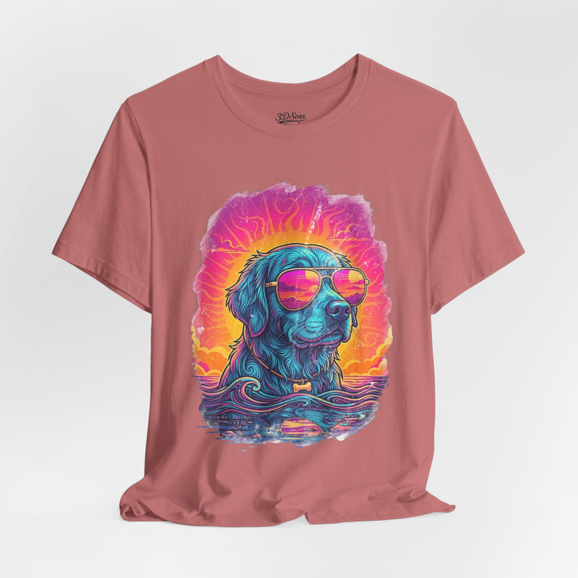 Golden Retriever Retro 90s Tee — Vice City Pet Graphic T-Shirt