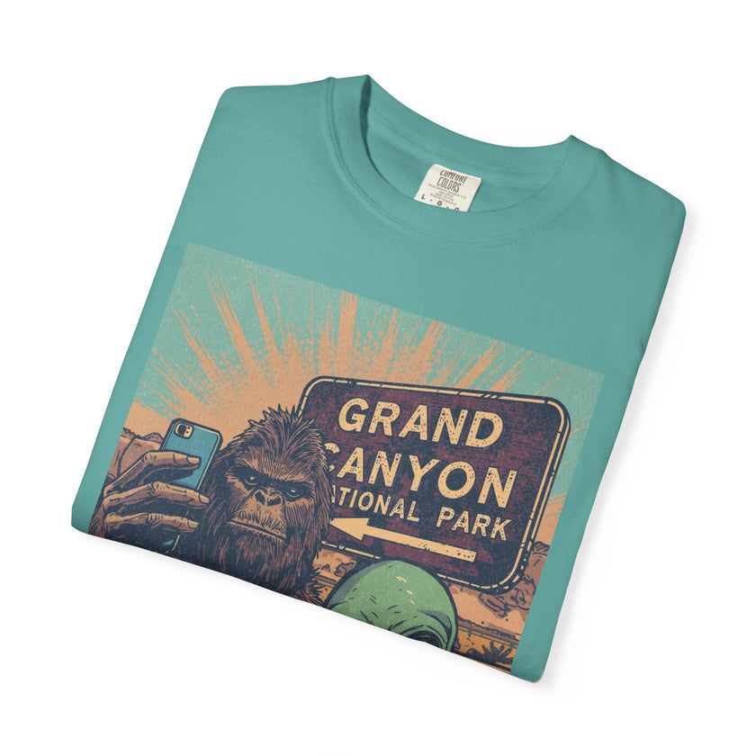 Bigfoot & Alien Grand Canyon T-Shirt — Funny National Park Tee