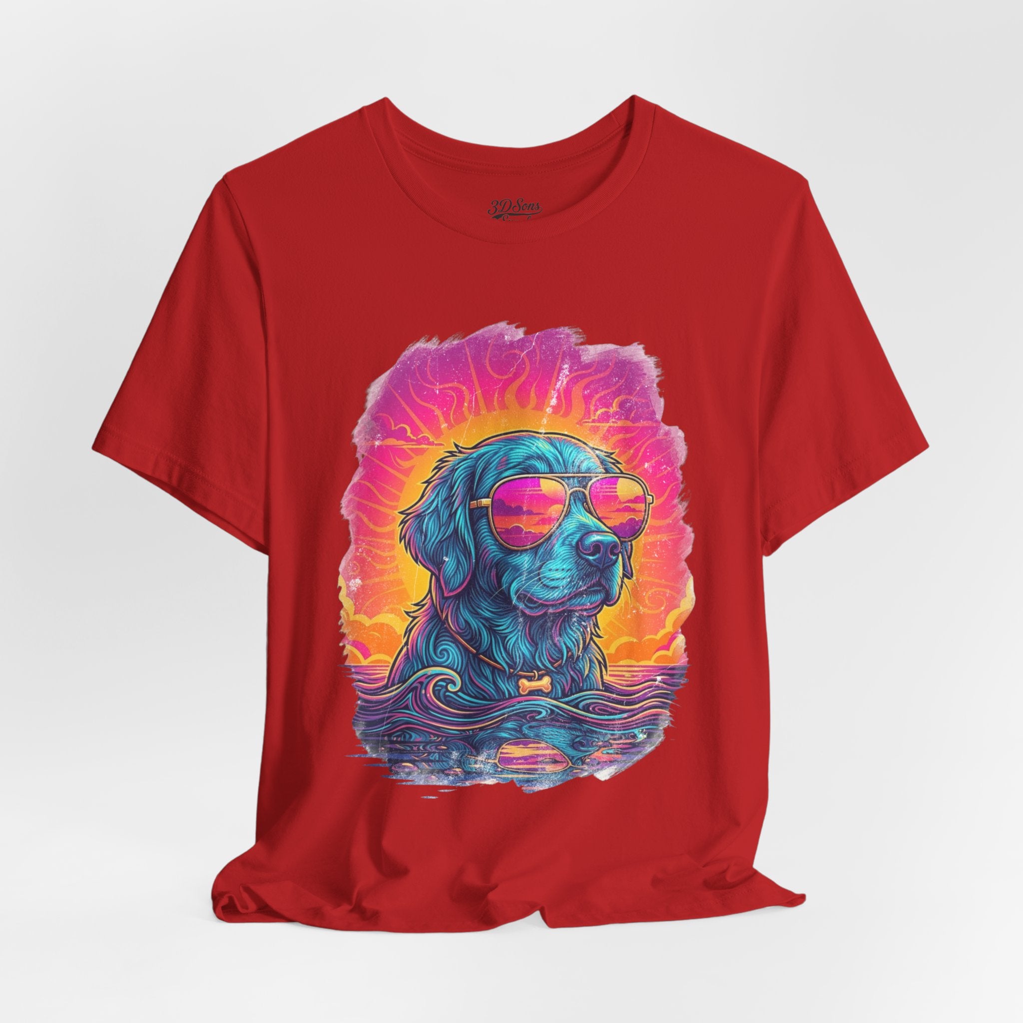 Golden Retriever Retro 90s Tee — Vice City Pet Graphic T-Shirt