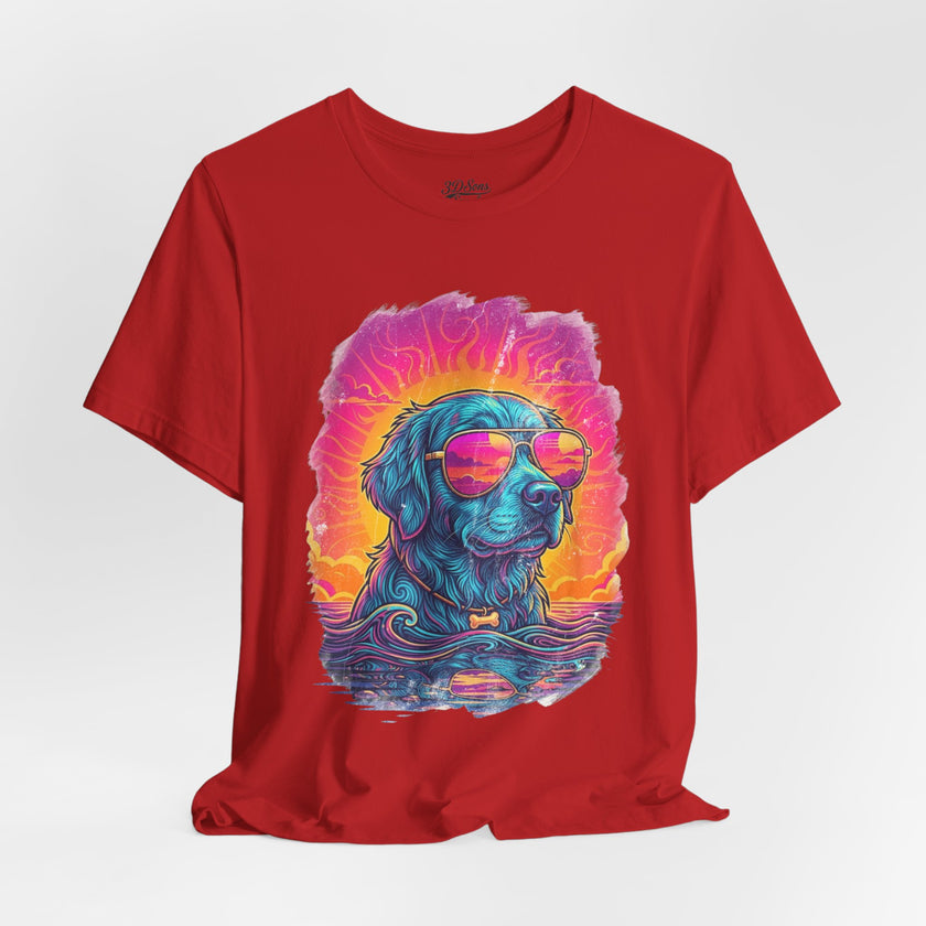 Golden Retriever Retro 90s Tee — Vice City Pet Graphic T-Shirt