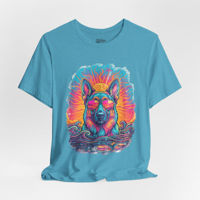 German Shepherd Retro 90s Vice City Tee